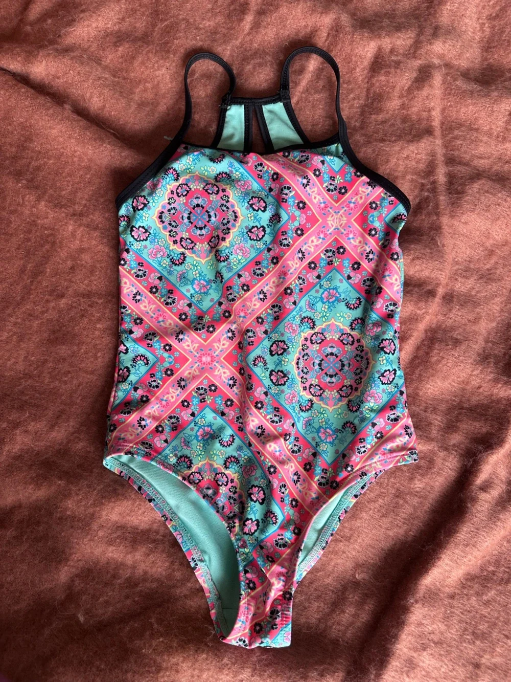 Lot of 3 Girls' One-Piece Swimsuits - Small (6/7)